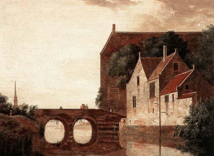 HEYDEN, Jan van der View of a Bridge oil painting image